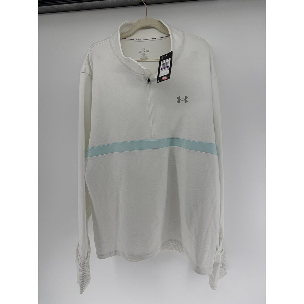 NWT Men’s Under Armour Infrared Up The Pace 1/2 Zip Pullover XXL White Teal